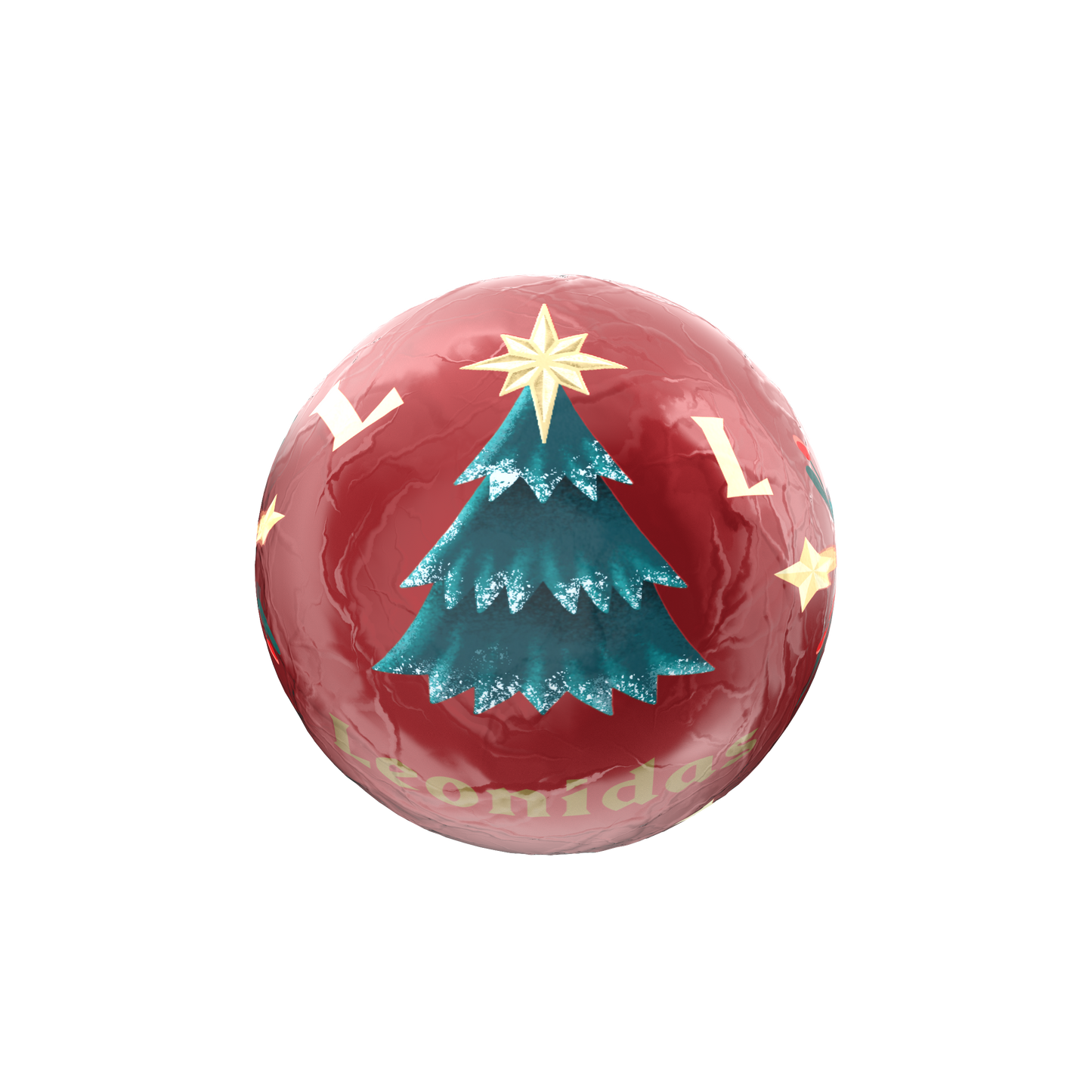 Boule Noël praliné riz soufflé blanc