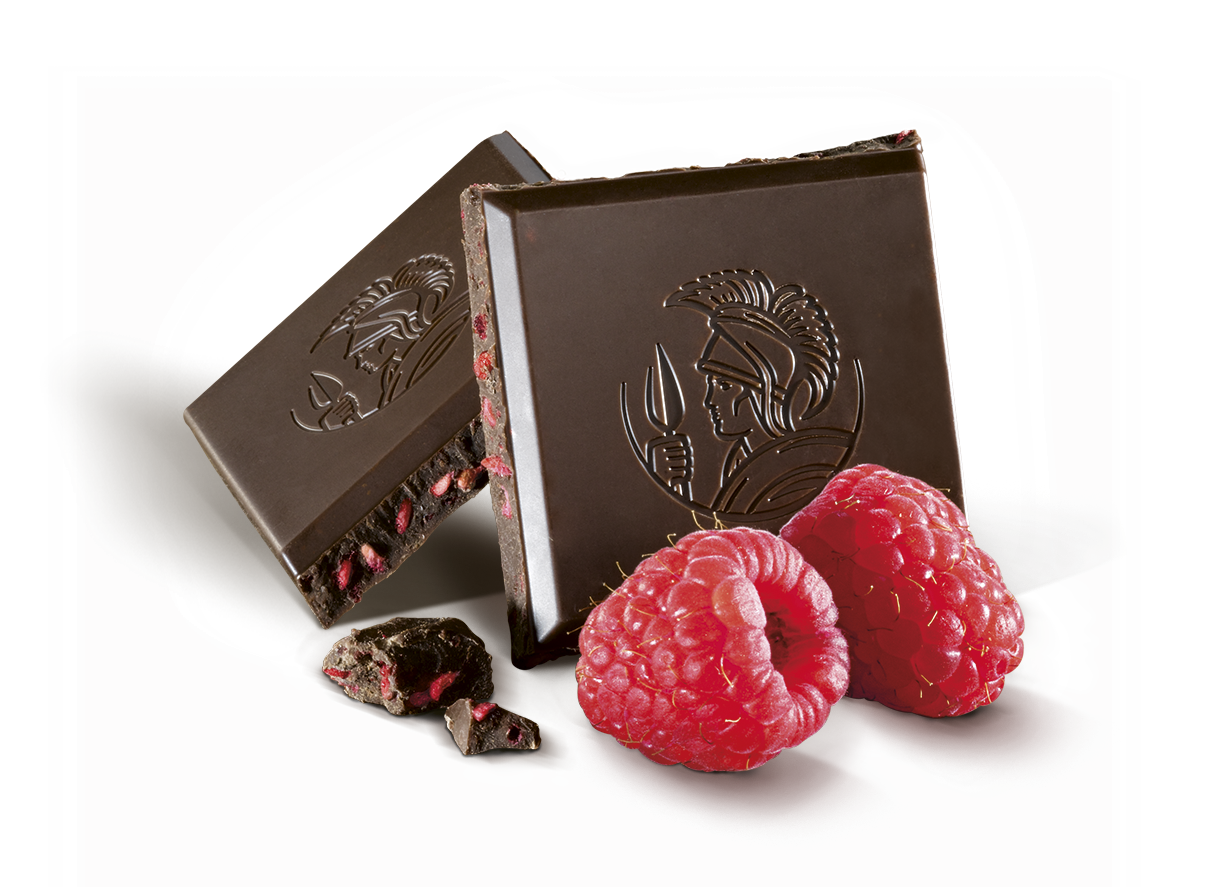 Tablette chocolat noir framboise